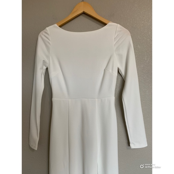 Lulus XS Romantic Moments White Lace Long Sleeve Maxi Dress NWT Wedding - Picture 4 of 17